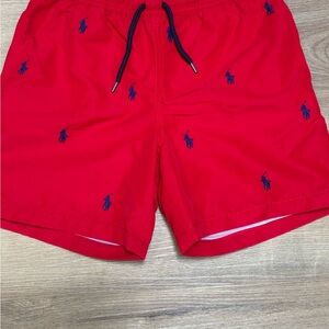 Polo by Ralph Lauren Red Swim Shorts for Boys New With Tags